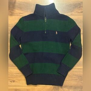 Ralph Lauren Boys Size Small (8) Zip-Up Sweater in Navy and Forest Green